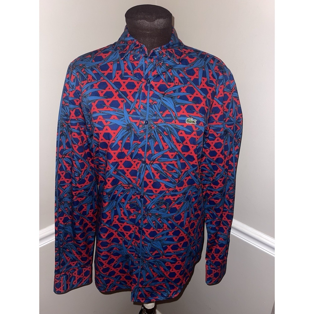 Lacoste Live Nymphea Bamboo Button Down Mens Shirt Sz 40 RARE